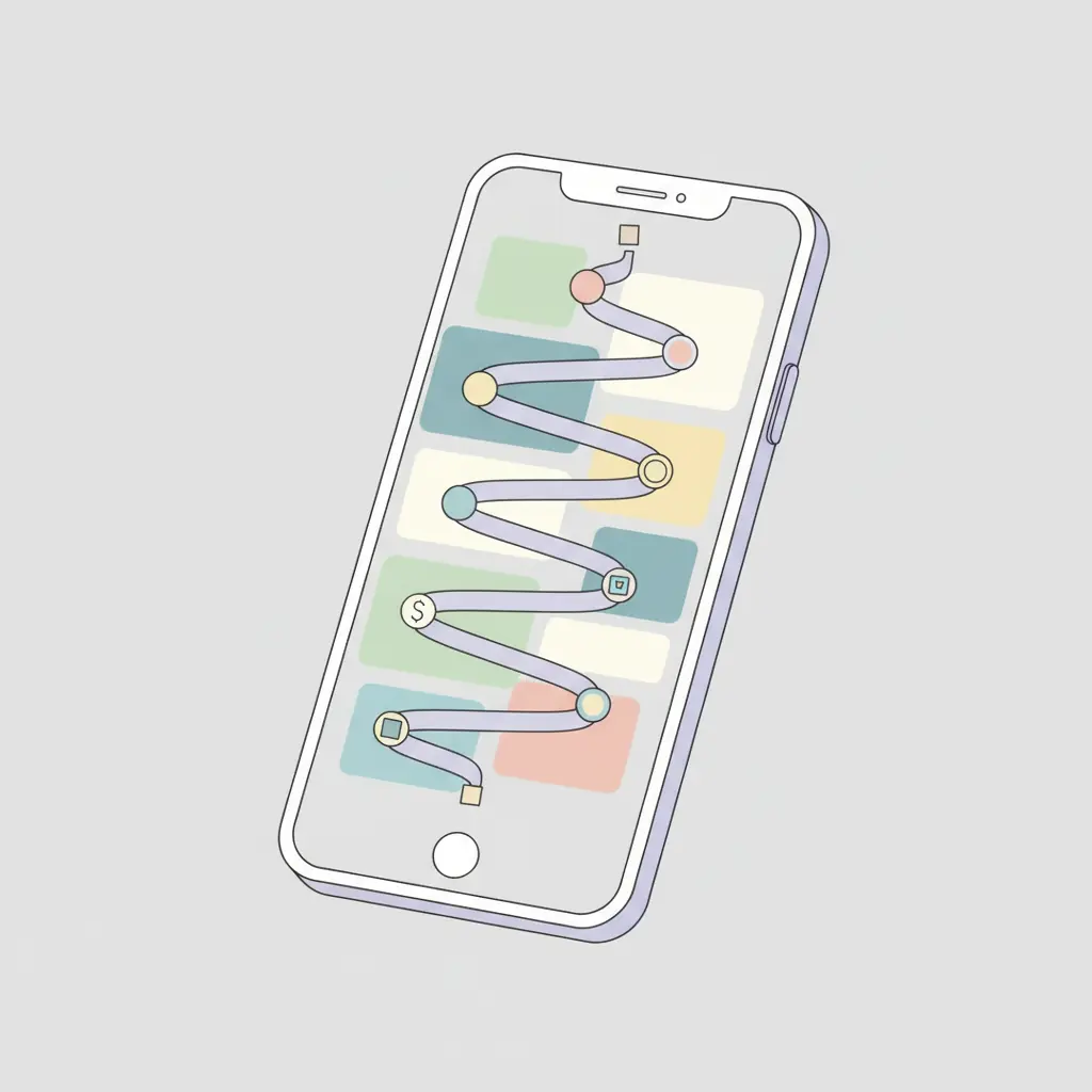 스마트폰 화면에 가득한 알림, 리마인더 앱의 긴 목록, 다양한 시간대의 알림들