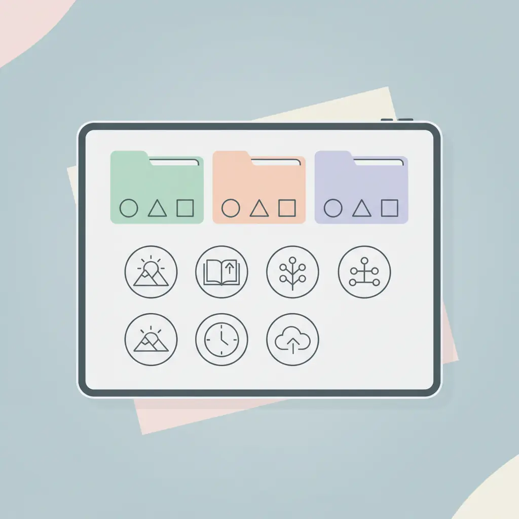 깔끔한 홈 화면, 정리된 폴더, 미니멀한 디자인의 앱들