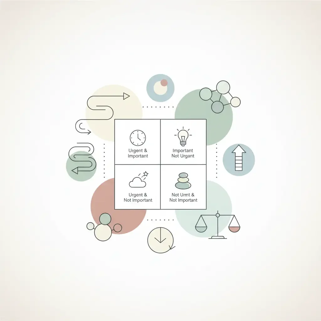 아이젠하워 매트릭스와 여러 우선순위 방법론을 공부하는 모습