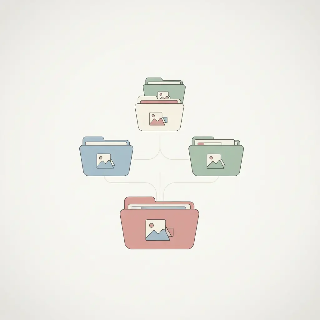 사진 폴더 구조를 설계하는 모습